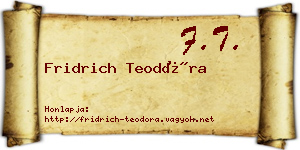 Fridrich Teodóra névjegykártya